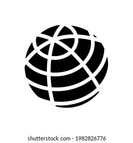 Globe icon of web. Vector illustration isolated on a blank background that can be edited and replaced with color.