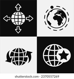 globe icon of web vektor set