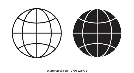 Globe-Ikone für Webseiten und mobiles minimalistisches Flachdesign.