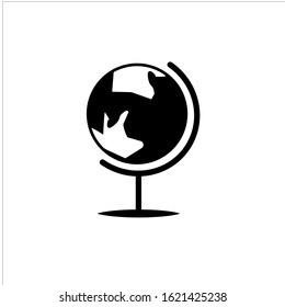 globe icon with a white background