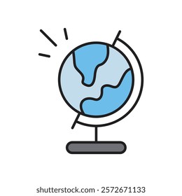 Globe icon with white background vector stock illustration