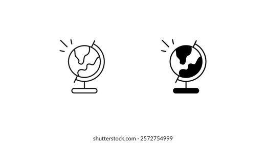 Globe icon with white background vector stock illustration