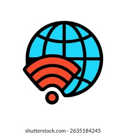 Globe icon with WiFi signal overlay conveying internet connectivity