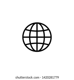 globe icon. word, website icon. go to web icon symbol vector. symbol for web site Computer and mobile vector.