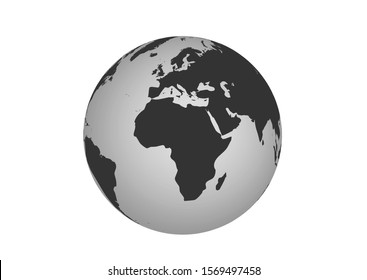 globe icon. world map of Africa Asia and Europe