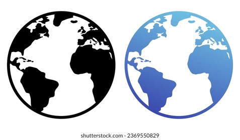 Globe icon. World map. Flat icon isolated on white background.