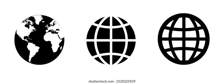 Globe icon. World map representation