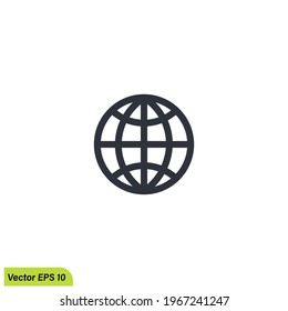 globe icon world symbol simple design element