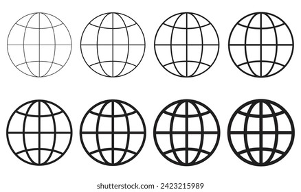 Globe icon, world icon, globe symbol vector illustration.