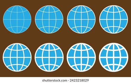 Globe icon, world icon, globe symbol vector illustration.