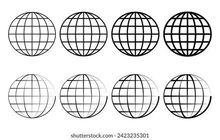 Globe icon, world icon, globe symbol vector illustration.