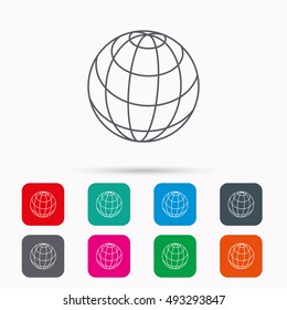 Globe icon. World travel sign.