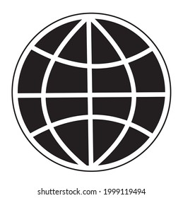 globe icon world wide web symbol, Internet isolated on white background.