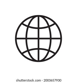 Globe icon. World wide web outline symbol. Planet sign. Internet pictogram. Vector illustration isolated on white