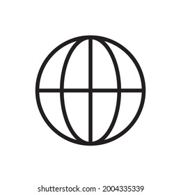 Globe icon. World wide web outline symbol. Planet sign. Internet pictogram. Vector illustration isolated on white