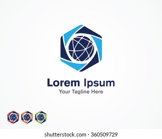 globe icon,connection, vector business logo