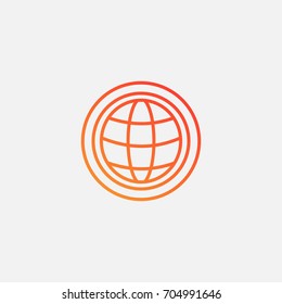 Globe icon.gradient illustration isolated vector sign symbol