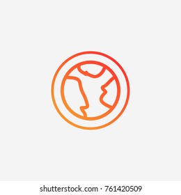 Globe icon.gradient illustration isolated vector sign symbol