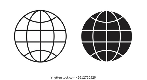 Globe icons in black fill and line style