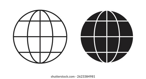 Iconos del globo en el fondo blanco para el Web