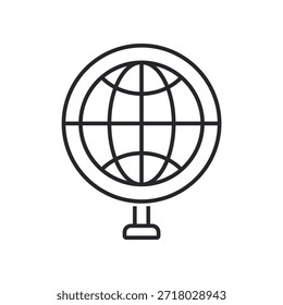 contorno de los iconos del globo y estilo plano, fondo transparente