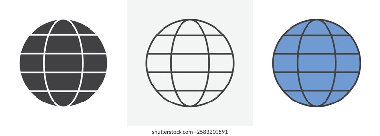 Globe icons pack for website designs