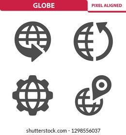 Globe Icons. Professional, pixel perfect icons, EPS 10 format.