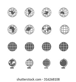 globe icons set