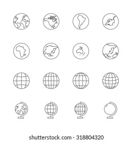 globe icons set