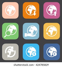 Globe icons set.