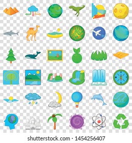 Globe icons set. Cartoon style of 36 globe vector icons for web for any design