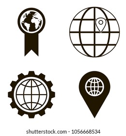 globe icons set. globe icons collections. sign design