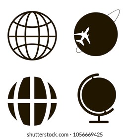 globe icons set. globe icons collections. sign design