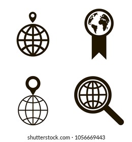 globe icons set. globe icons collections. sign design