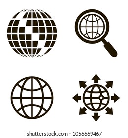 globe icons set. globe icons collections. sign design