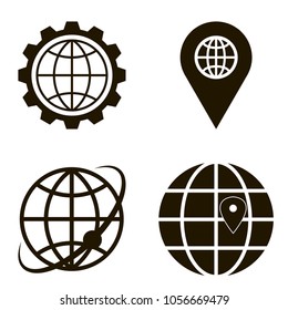 globe icons set. globe icons collections. sign design