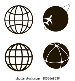 globe icons set. globe icons collections. sign design