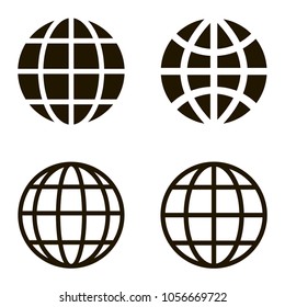 globe icons set. globe icons collections. sign design