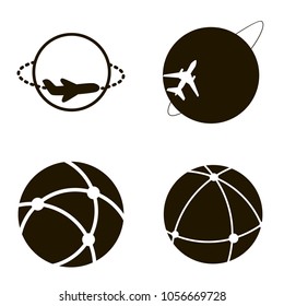 globe icons set. globe icons collections. sign design