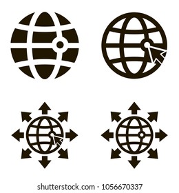 globe icons set. globe icons collections. sign design