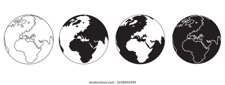 globe icons set Explore the World Simple and Stylish Globe Icons . 