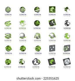 Globe Icons Set - Isolated On White Background - Vector Illustration, Graphic Design Editable For Your Design