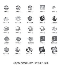 Globe Icons Set - Isolated On White Background - Vector Illustration, Graphic Design Editable For Your Design