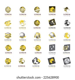 Globe Icons Set - Isolated On White Background - Vector Illustration, Graphic Design Editable For Your Design