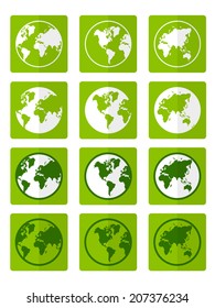 Globe icons set. Vector eps10.