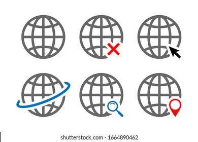 Globe icons set. Vector illustration. isolated on blank background