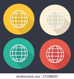 Globe icons set,vector illustration