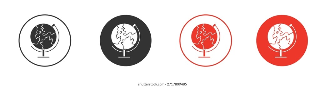 Iconos de globo simple silueta plana Ilustración vectorial