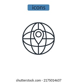 globe icons  symbol vector elements for infographic web