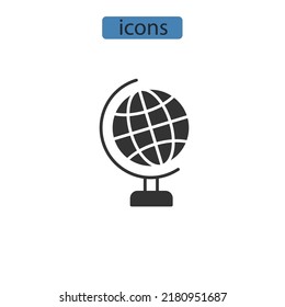Globe icons  symbol vector elements for infographic web